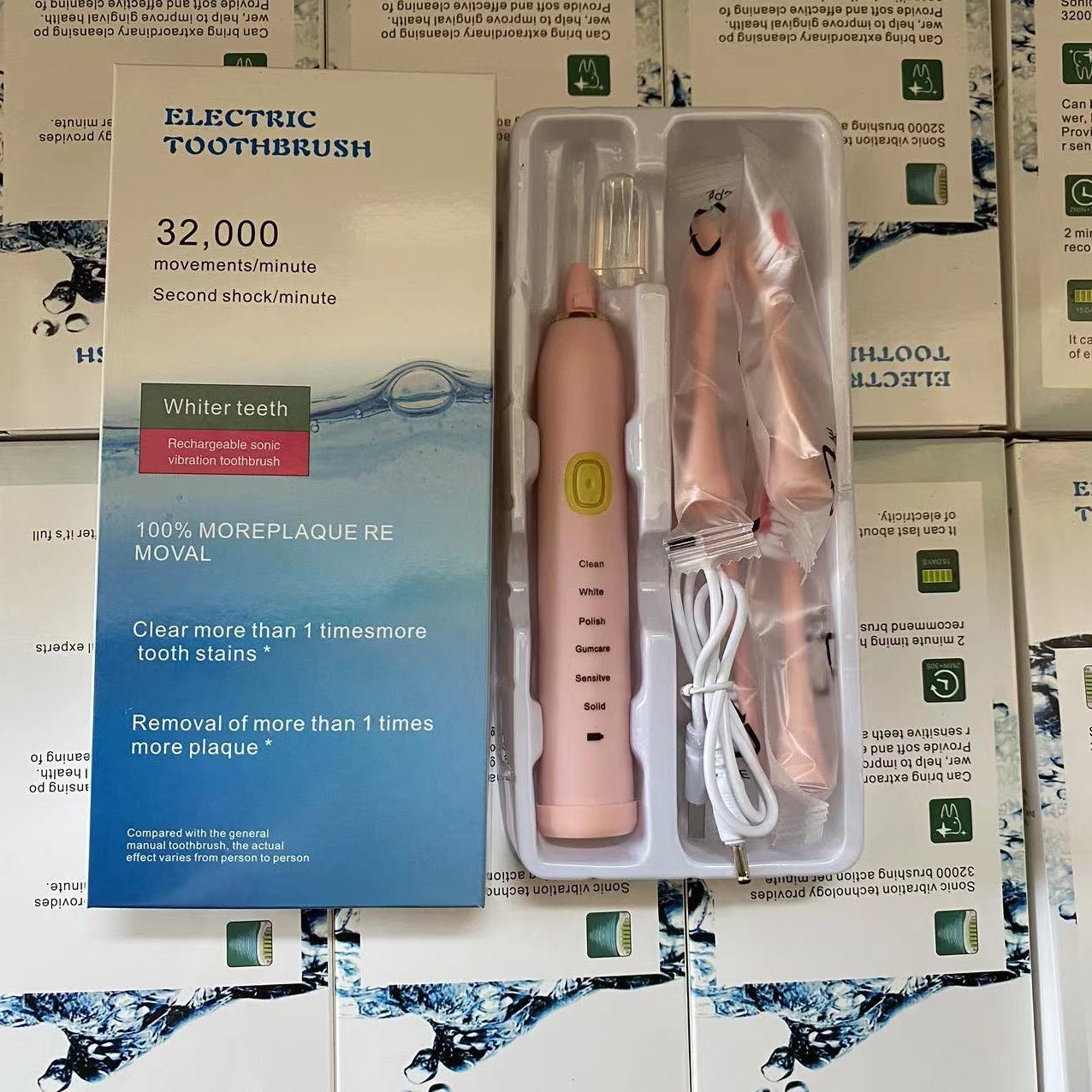 Electric Toothbrush Household 6-speed Adult Soft Bristles USB Rechargeable Waterproof Couple Sonic Toothbrush Gift